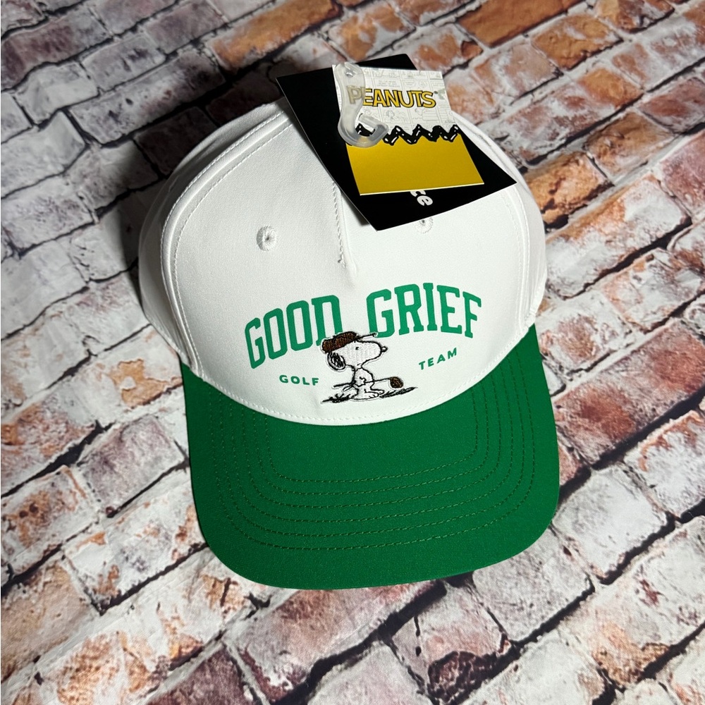 Peanuts White & Green 'Good Grief' Golf Team Cap